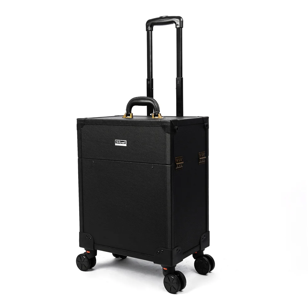 rolling makeup box suitcase hand cosmetic case with 360 spinner wheels