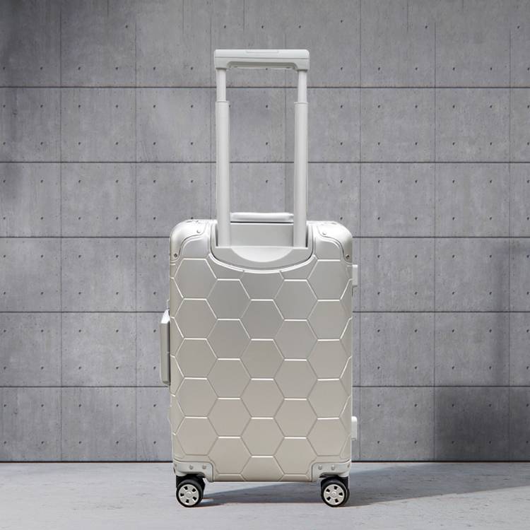 Silver Metal Hard Shell Carry-on Suitcase