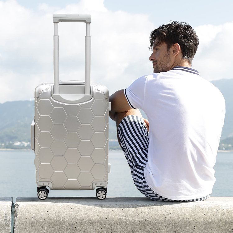 Silver Metal Hard Shell Carry-on Suitcase