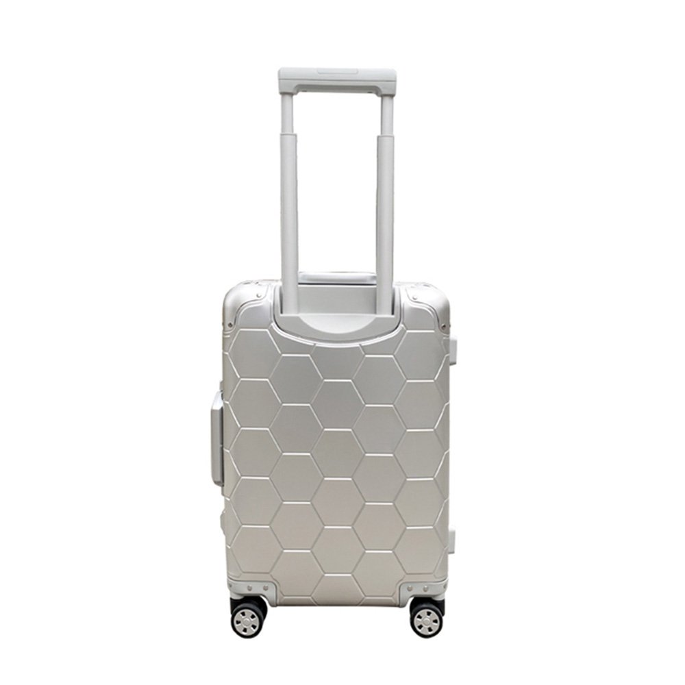 Silver Metal Hard Shell Carry-on Suitcase